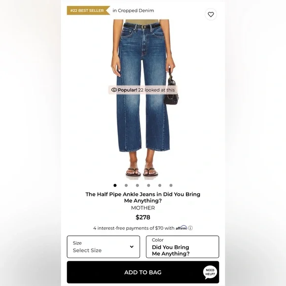 Mother Superior The Half-Pipe Ankle in Did You Bring Me Anything Sz 29 - Picture 13 of 13